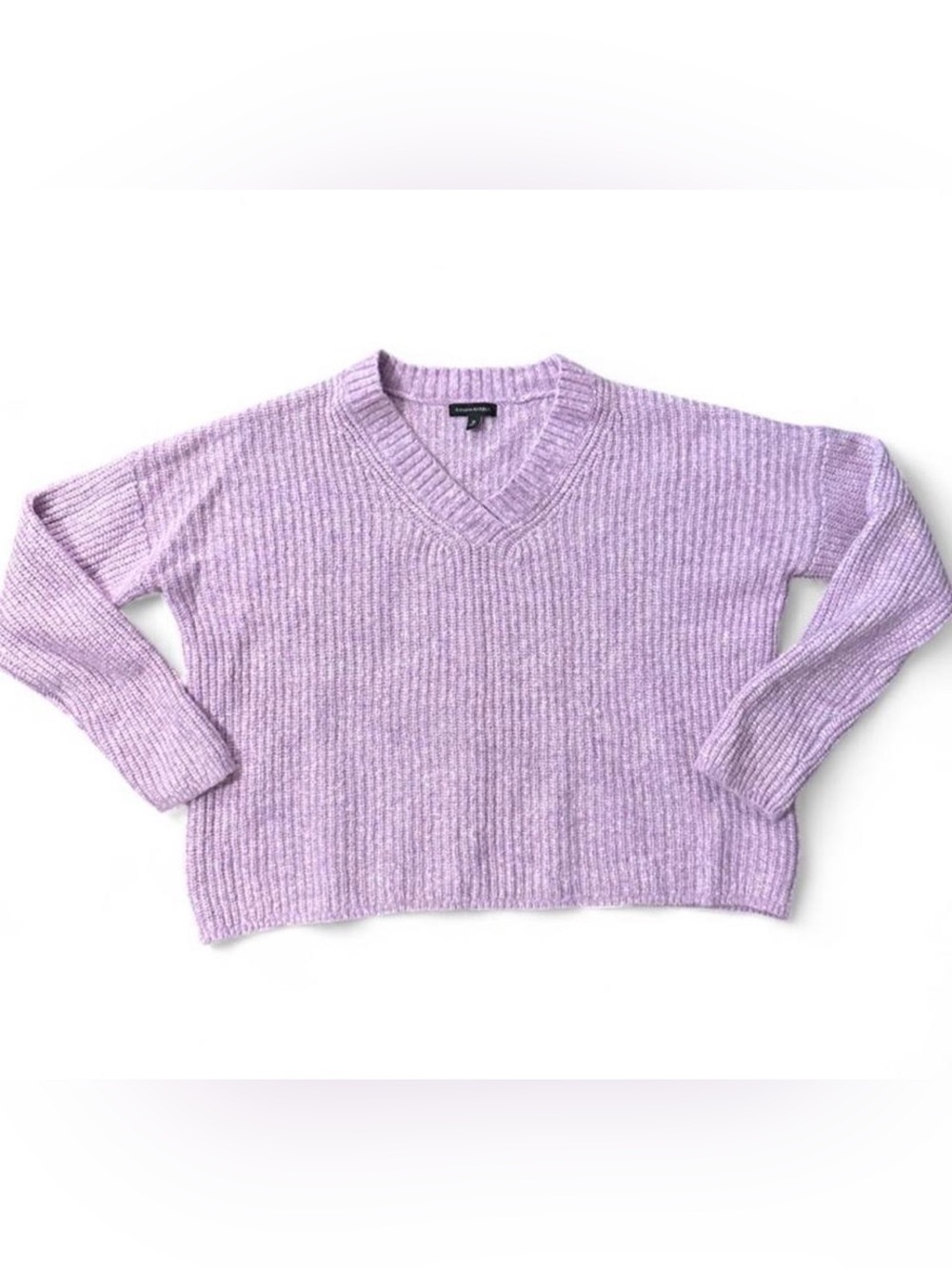 Banana Republic Lavender V-Neck Ribbed Sweater